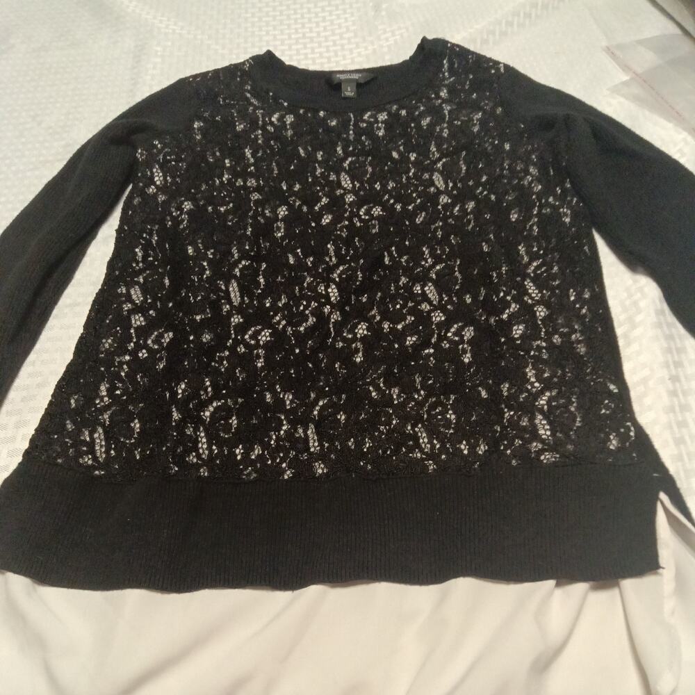 Simply Vera Wang Top Womens Knit Blouse Ribbed Career Y2K Lagenlook XL